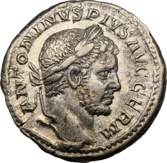 Roman Empire - Caracalla - Silver Denarius - NGC Ch VF