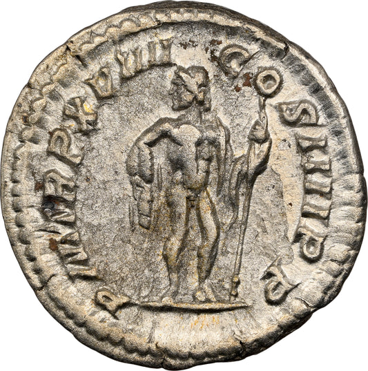 Roman Empire - Caracalla - Silver Denarius - NGC Ch VF