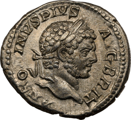 Roman Empire - Caracalla - Silver Denarius - NGC Ch VF