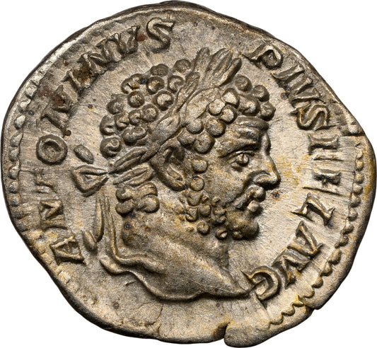 Roman Empire - Caracalla - Silver Denarius - NGC Ch VF