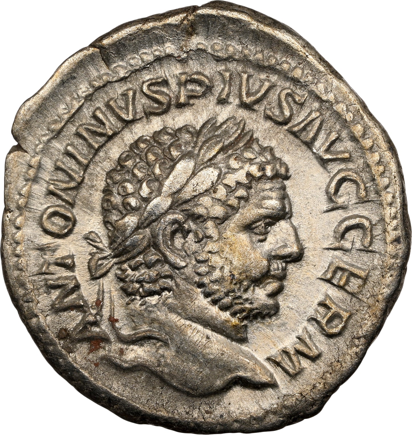 Roman Empire - Caracalla - Silver Denarius - NGC Ch VF