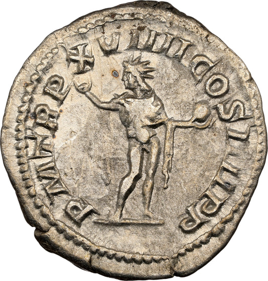 Roman Empire - Caracalla - Silver Denarius - NGC Ch VF