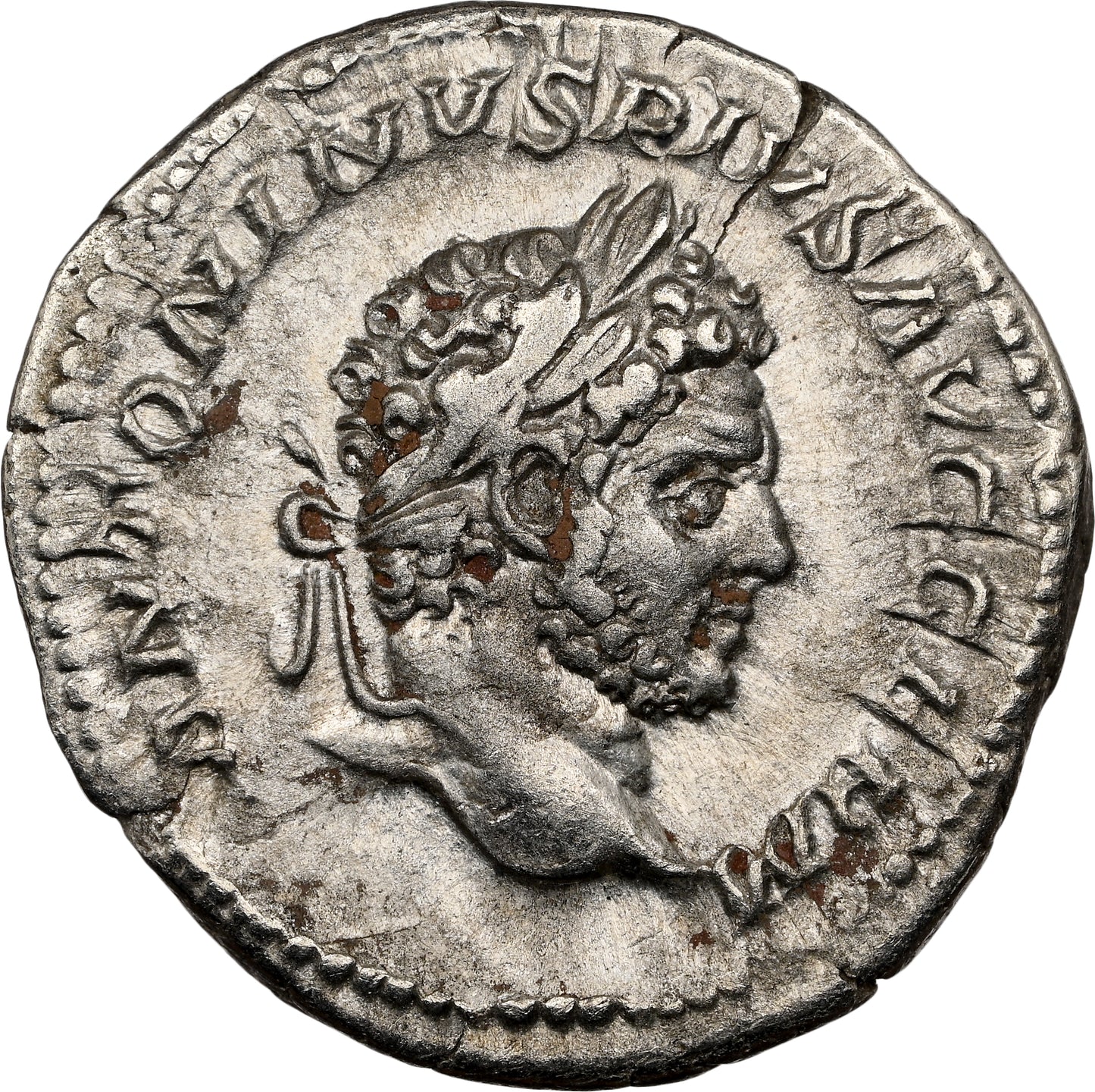 Roman Empire - Caracalla - Silver Denarius - NGC Ch VF