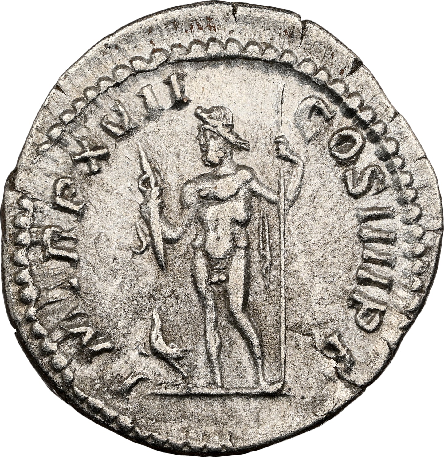 Roman Empire - Caracalla - Silver Denarius - NGC Ch VF