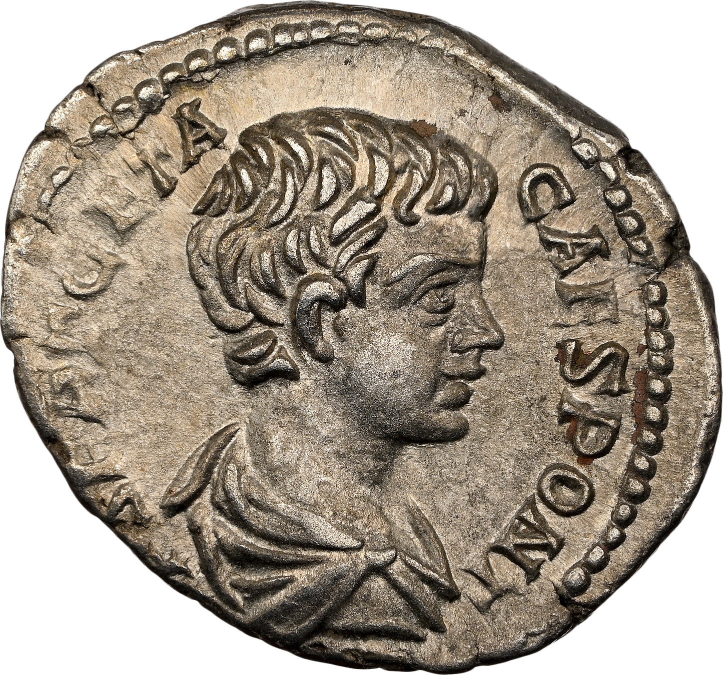 Roman Empire - Geta - Silver Denarius - NGC XF