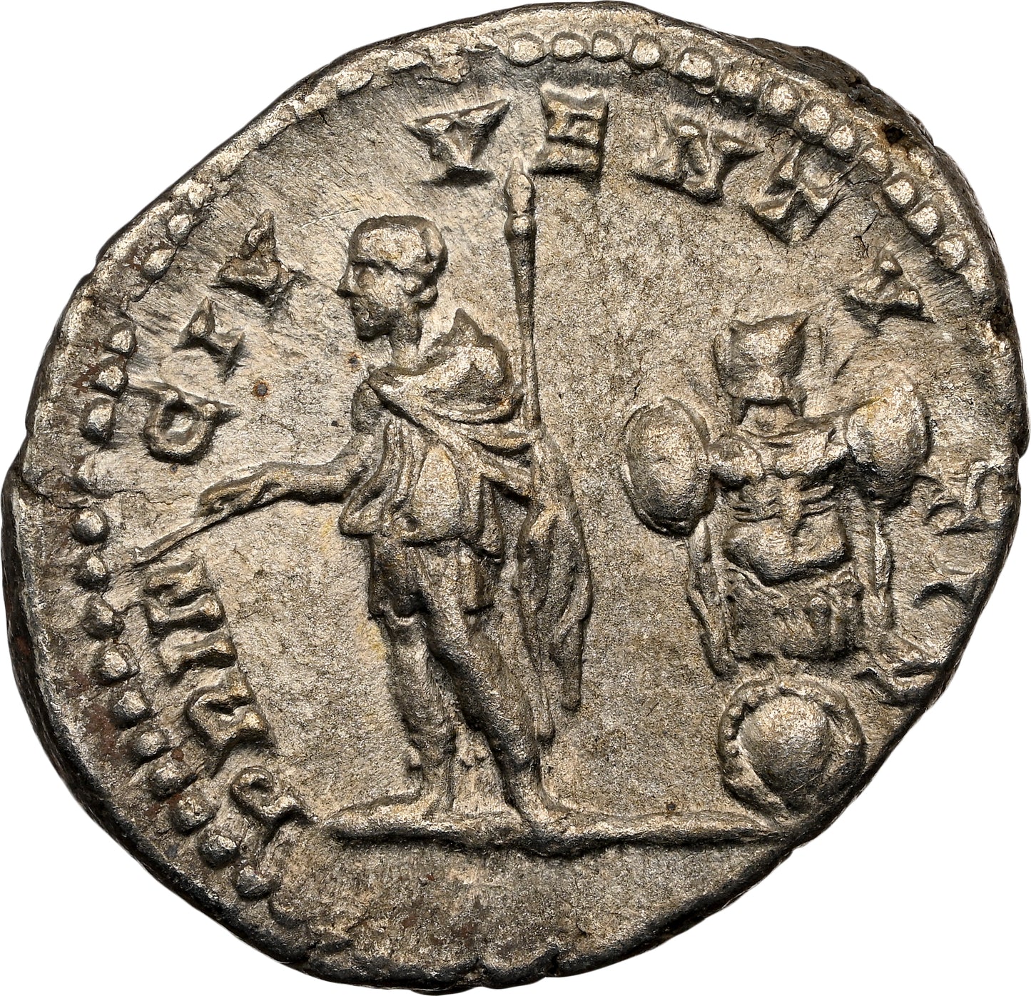 Roman Empire - Geta - Silver Denarius - NGC XF