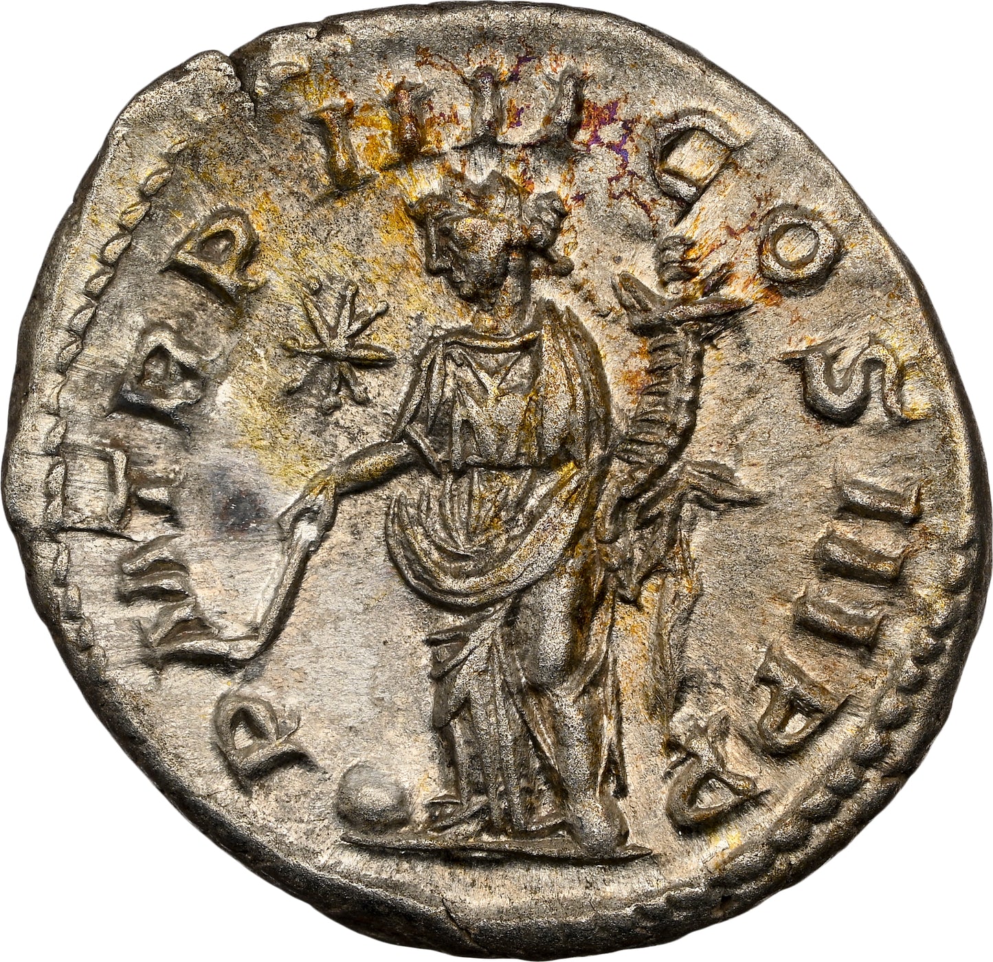 Roman Empire - Elagabalus - Silver Denarius - NGC XF