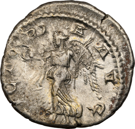 Roman Empire - Elagabalus - Silver Denarius - NGC Ch VF