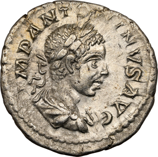Roman Empire - Elagabalus - Silver Denarius - NGC Ch VF