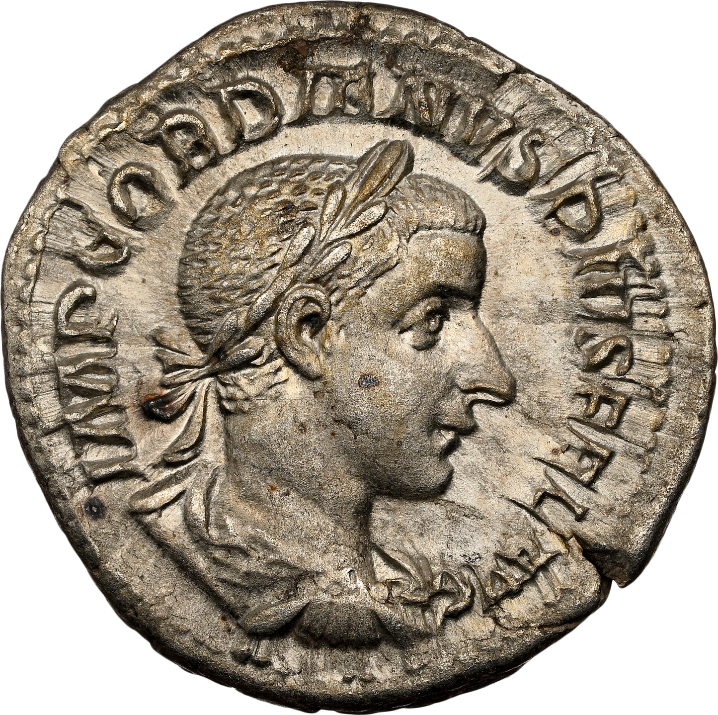 Roman Empire - Gordian III - Silver Denarius - NGC Ch XF