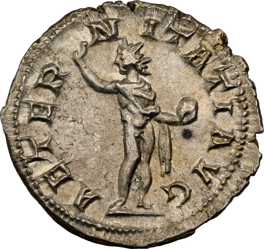 Roman Empire - Gordian III - Silver Denarius - NGC Ch XF