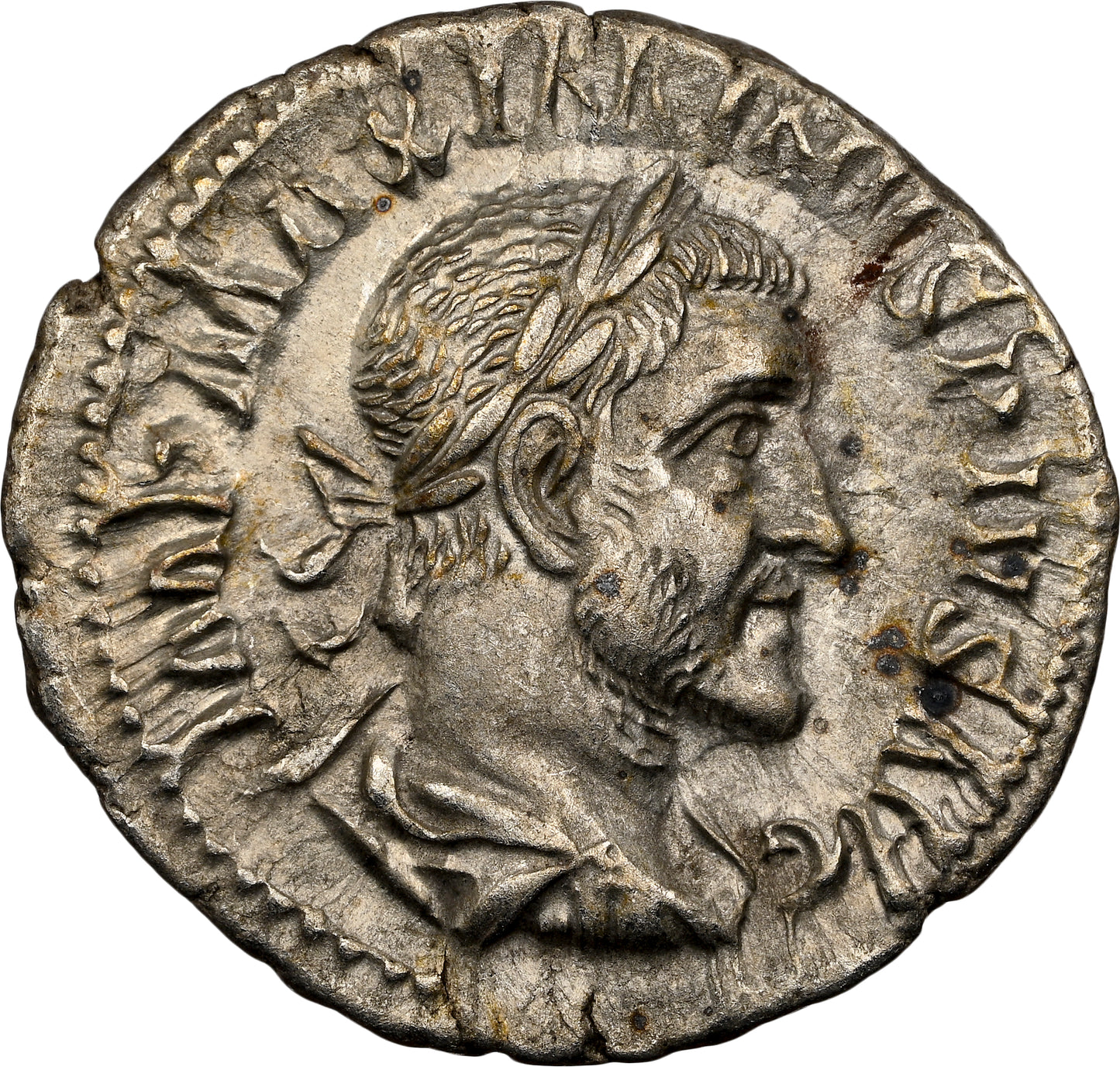 Roman Empire - Maximinus I - Silver Denarius - NGC XF