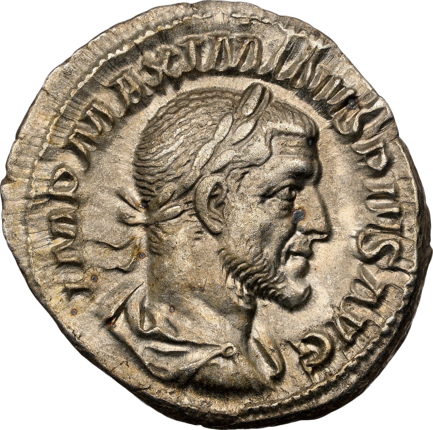Roman Empire - Maximinus I - Silver Denarius - NGC Ch XF