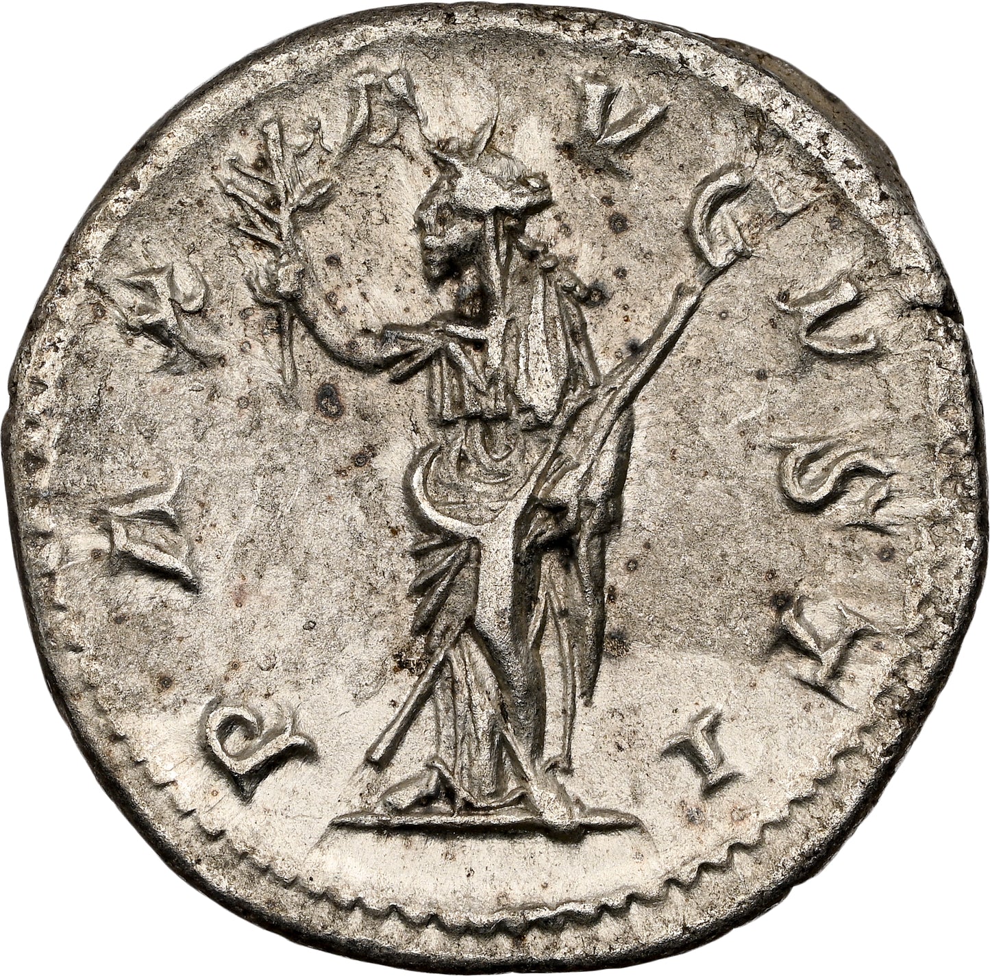 Roman Empire - Maximinus I - Silver Denarius - NGC Ch XF