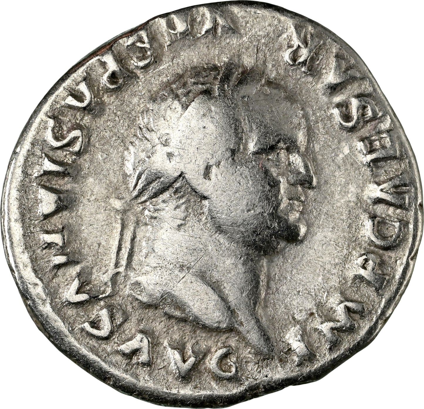 Roman Empire - Vespasian - Silver Denarius - NGC Ch F
