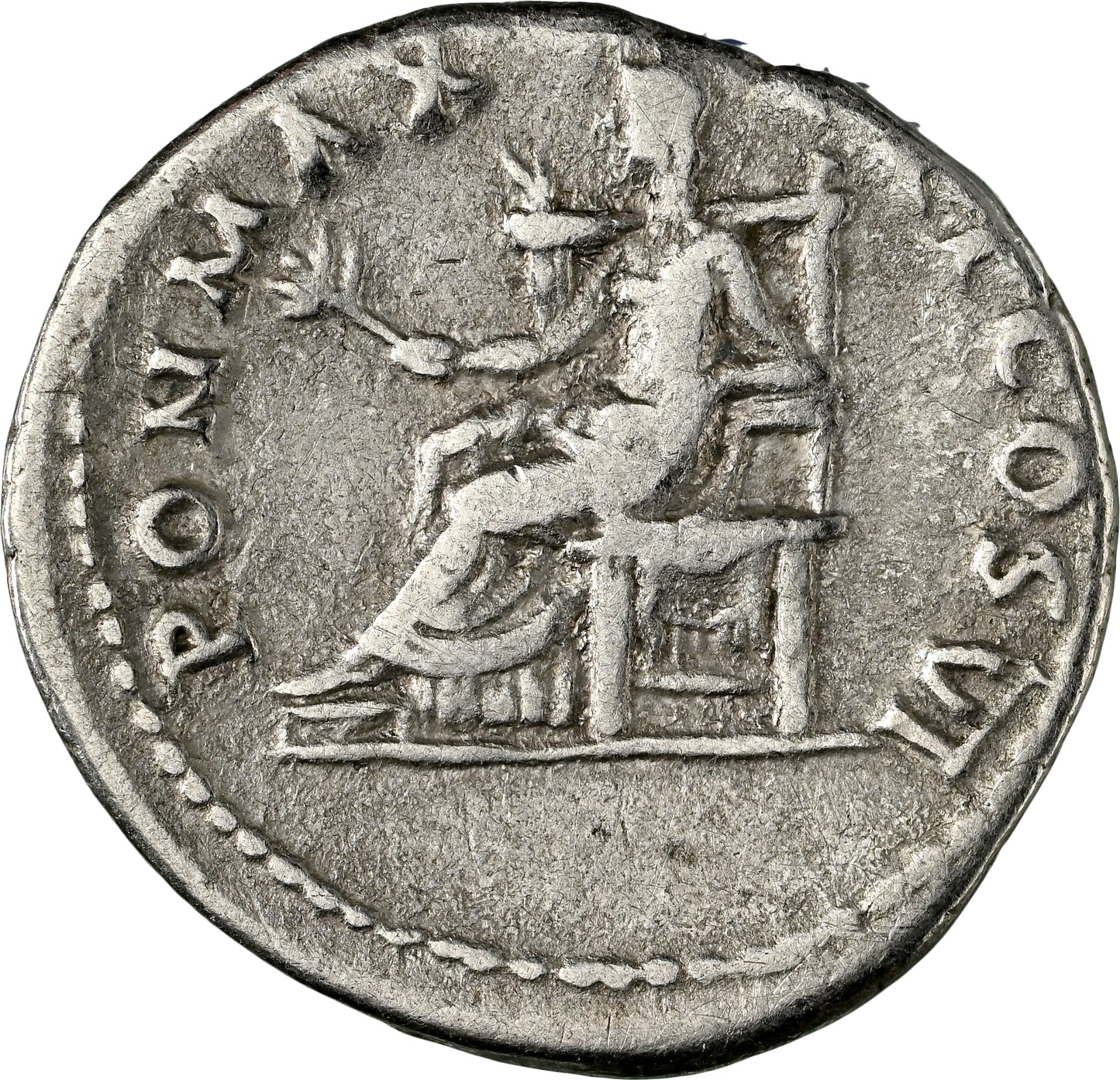 Roman Empire - Vespasian - Silver Denarius - NGC Ch F