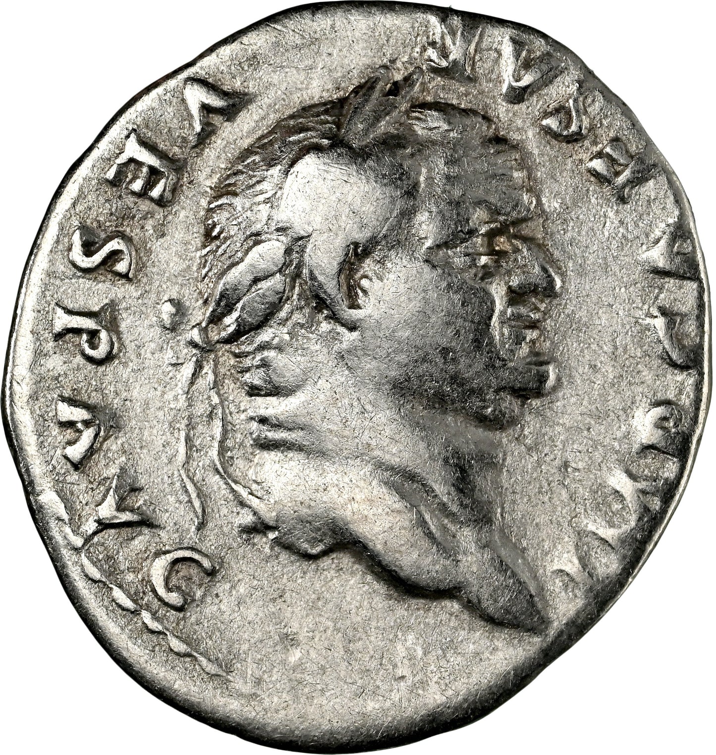 Roman Empire - Vespasian - Silver Denarius - NGC Ch F