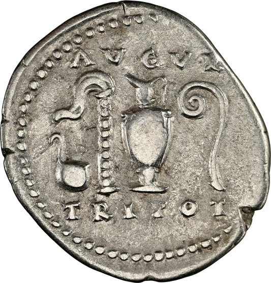 Roman Empire - Vespasian - Silver Denarius - NGC Ch F