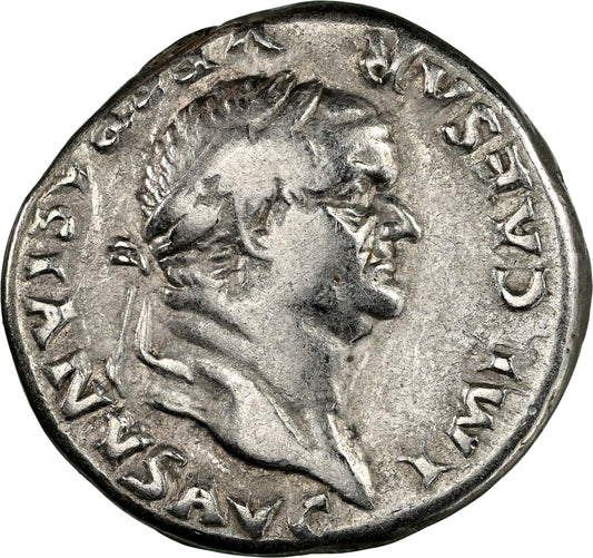 Roman Empire - Vespasian - Silver Denarius - NGC Ch F
