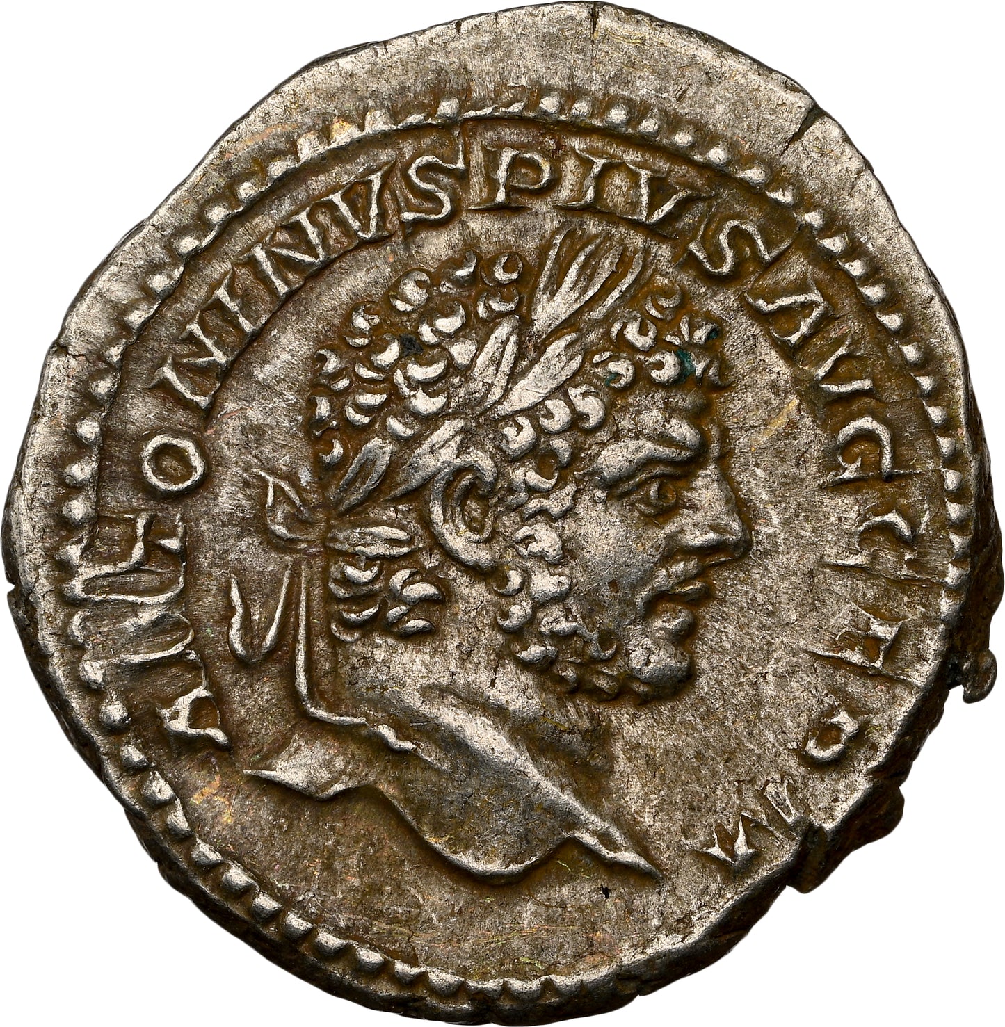 Roman Empire - Caracalla - Silver Denarius - NGC Ch XF