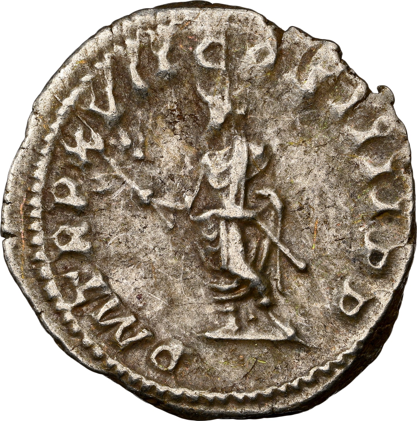 Roman Empire - Caracalla - Silver Denarius - NGC Ch XF