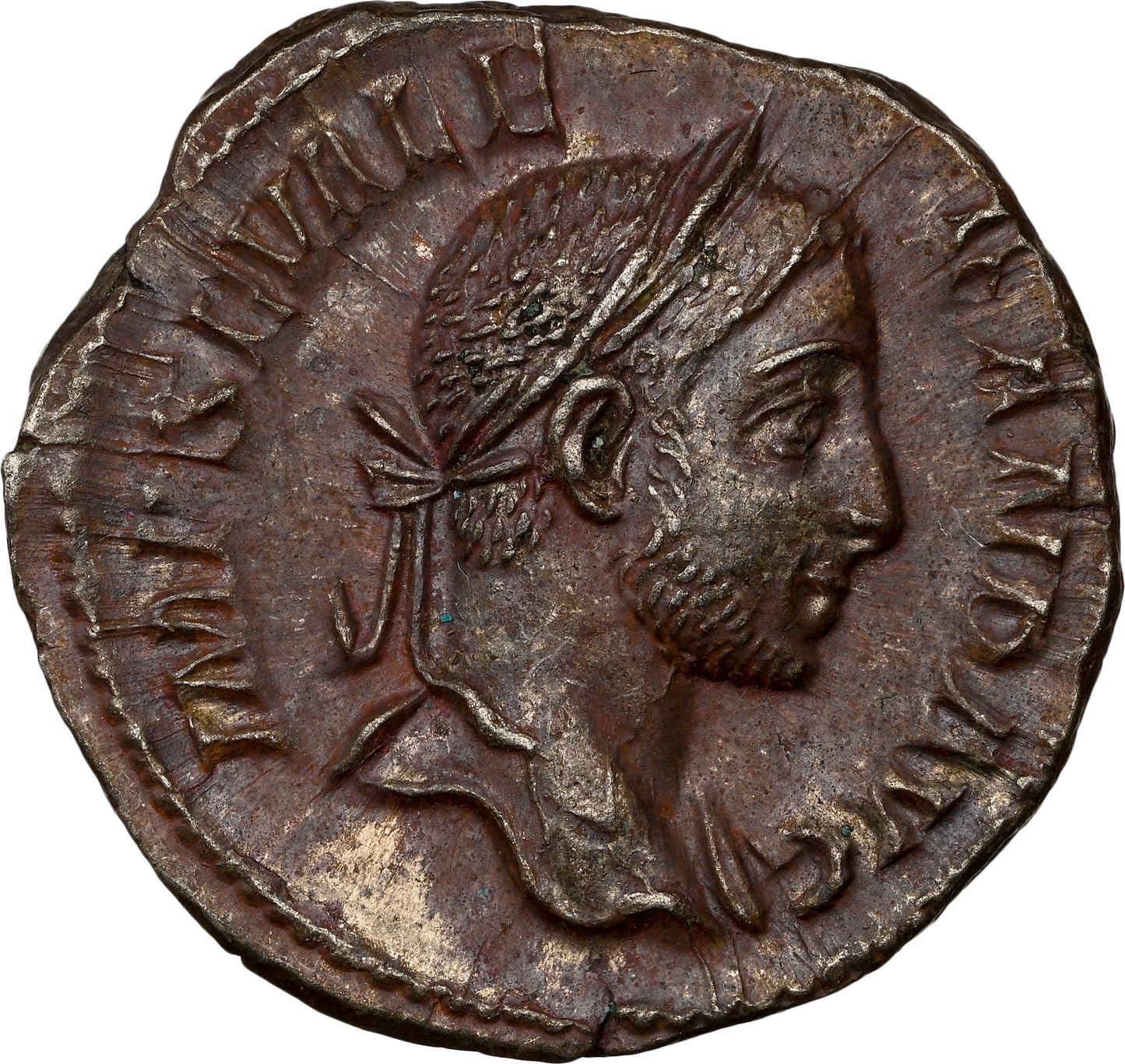 Roman Empire - Severus Alexander - Silver Denarius - NGC Ch AU - RIC:185