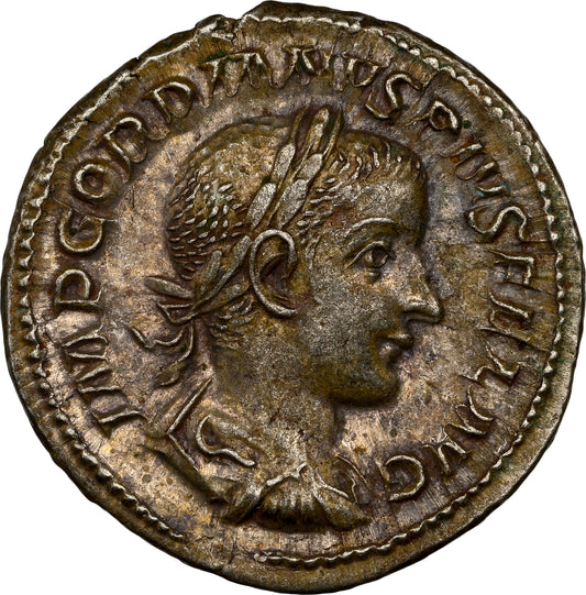 Roman Empire - Gordian III - Silver Denarius - NGC AU