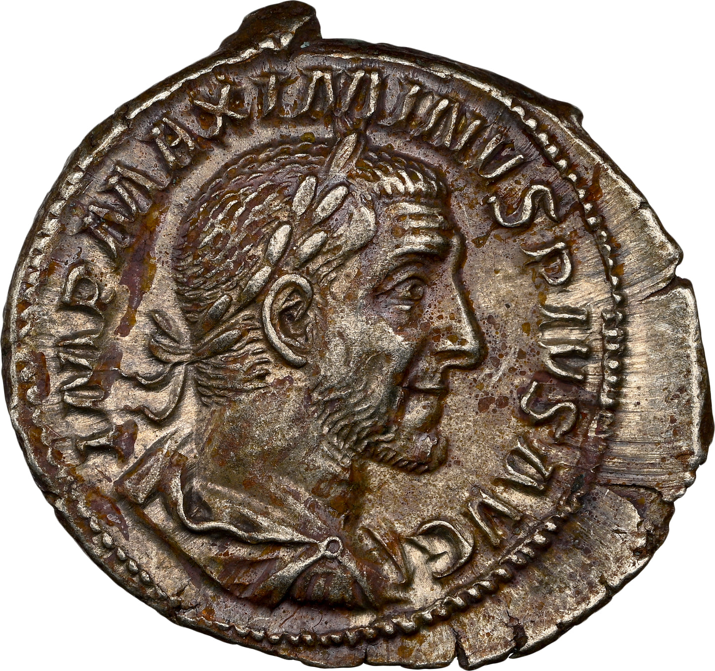 Roman Empire - Maximinus I - Silver Denarius - NGC XF