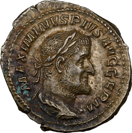 Roman Empire - Maximinus I - Silver Denarius - NGC AU