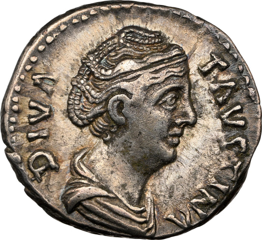 Roman Empire - Faustina I - Silver Denarius - NGC Ch VF - RIC:373