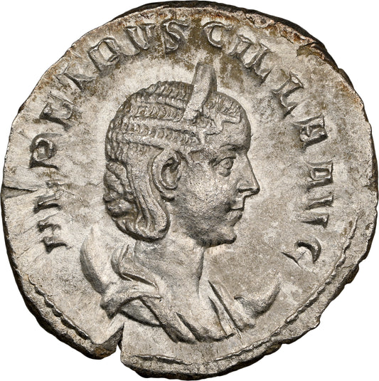 Roman Empire - Herennia Etruscilla - Silver Double-Denarius - NGC Ch AU - RIC:58b