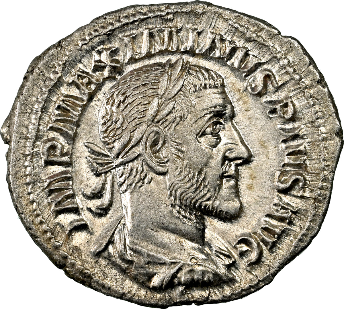 Roman Empire - Maximinus I - Silver Denarius - NGC AU - RIC:13