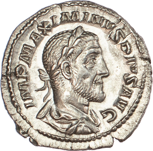 Roman Empire - Maximinus I - Silver Denarius - NGC Ch AU - RIC:7a