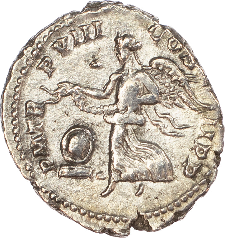 Roman Empire - Septimius Severus - Silver Denarius - NGC AU - RIC:152
