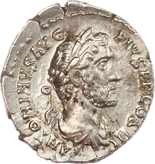 Roman Empire - Antoninus Pius - Silver Denarius - NGC Ch AU - RIC:121c