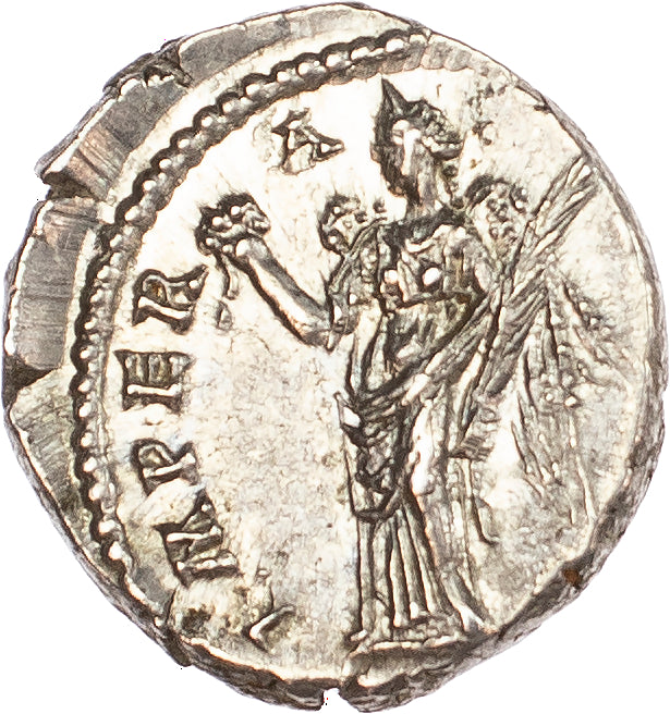 Roman Empire - Antoninus Pius - Silver Denarius - NGC Ch AU - RIC:121c