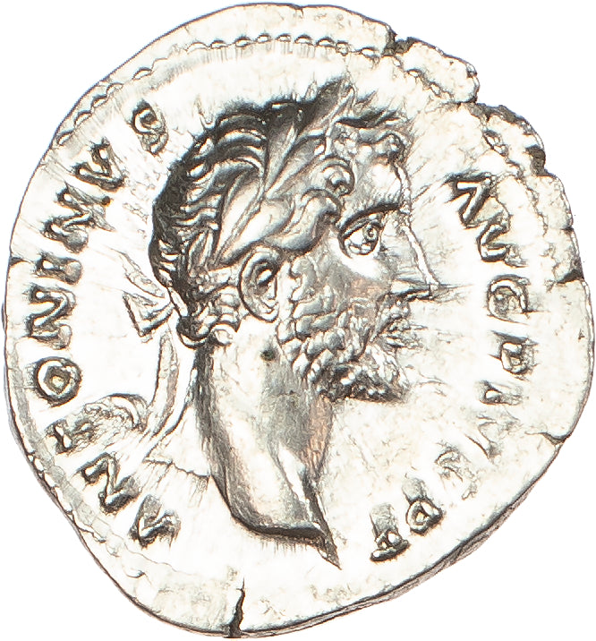 Roman Empire - Antoninus Pius - Silver Denarius - NGC Ch XF - RIC:130