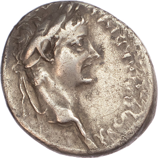 Roman Empire - Tiberius - Silver Denarius - NGC  VF - RIC:30