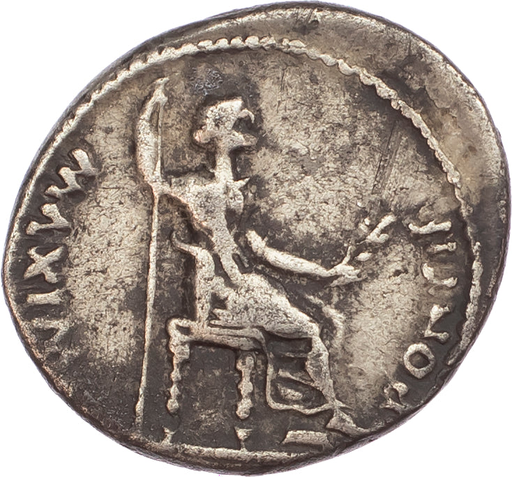 Roman Empire - Tiberius - Silver Denarius - NGC  VF - RIC:30