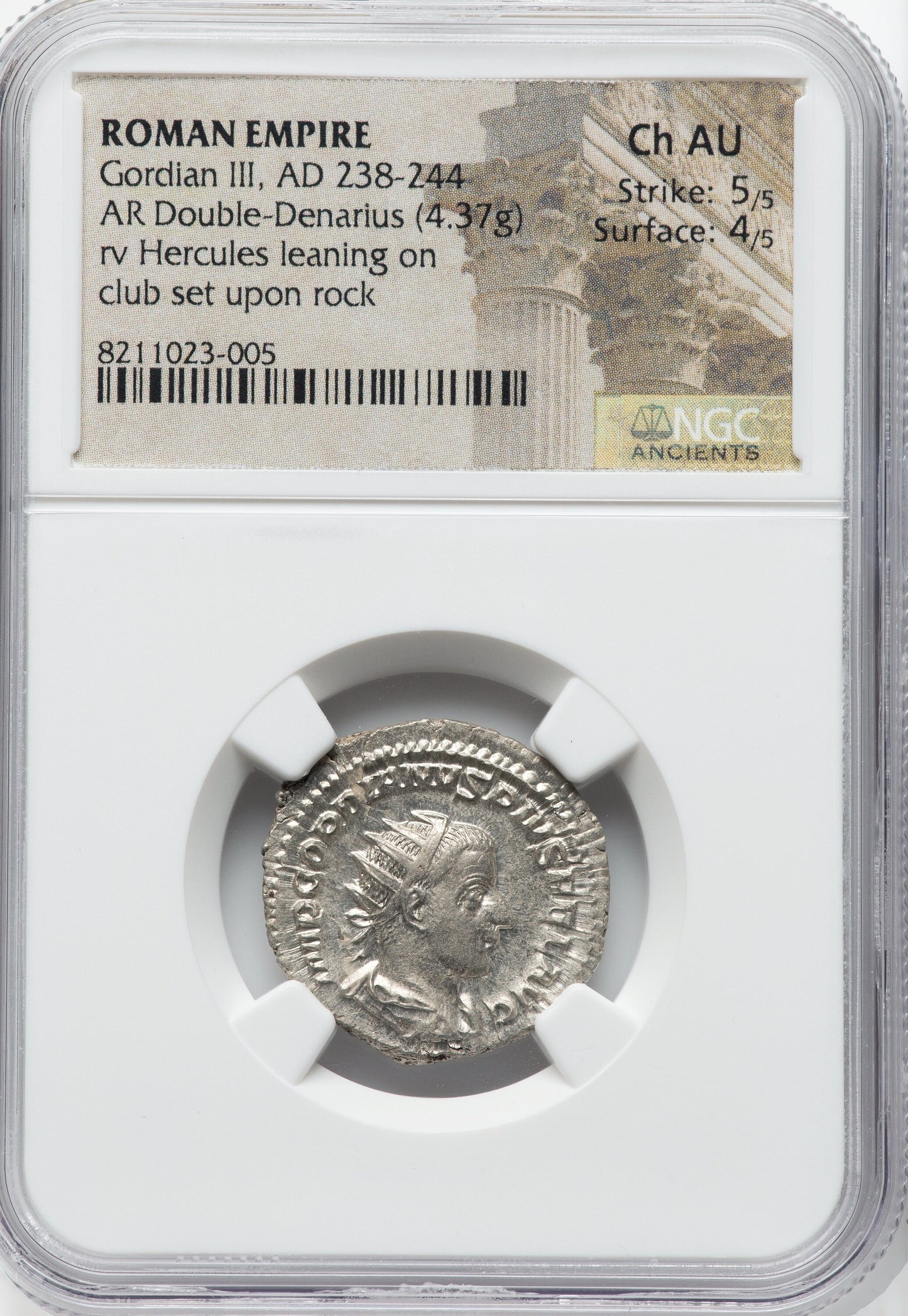 Roman Empire - Gordian III - Silver Double-Denarius - NGC Ch AU