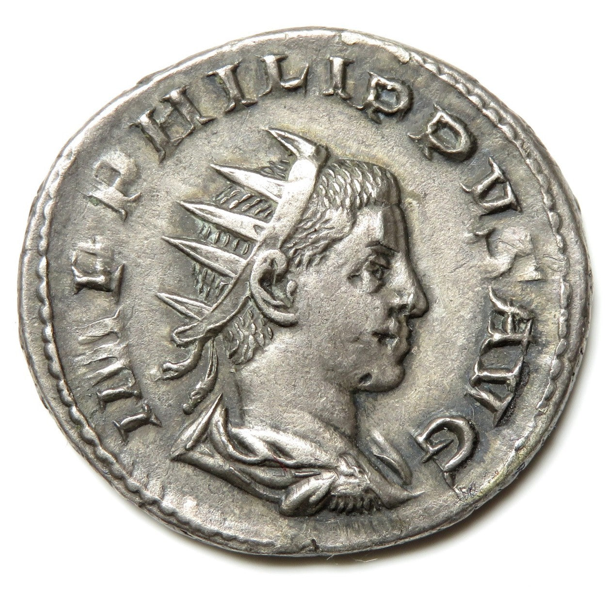 Roman Empire - Philip II - Silver Double-Denarius - NGC Ch XF - RIC:230