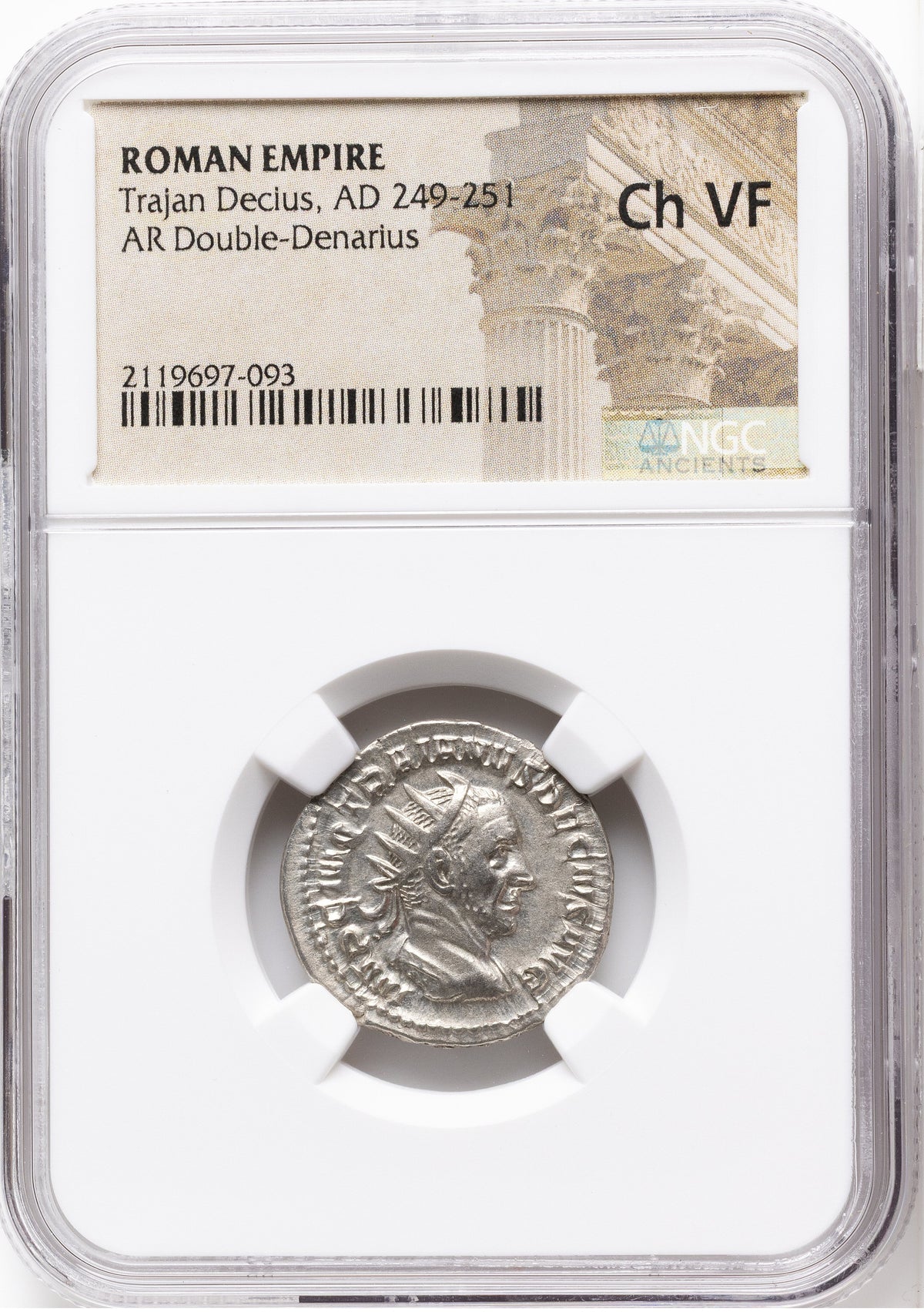 Roman Empire - Trajan Decius - Silver Double-Denarius - NGC Ch VF