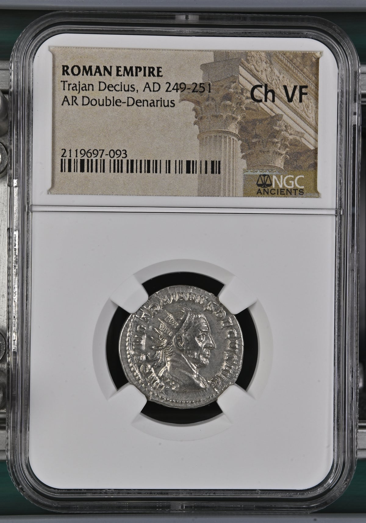 Roman Empire - Trajan Decius - Silver Double-Denarius - NGC Ch VF