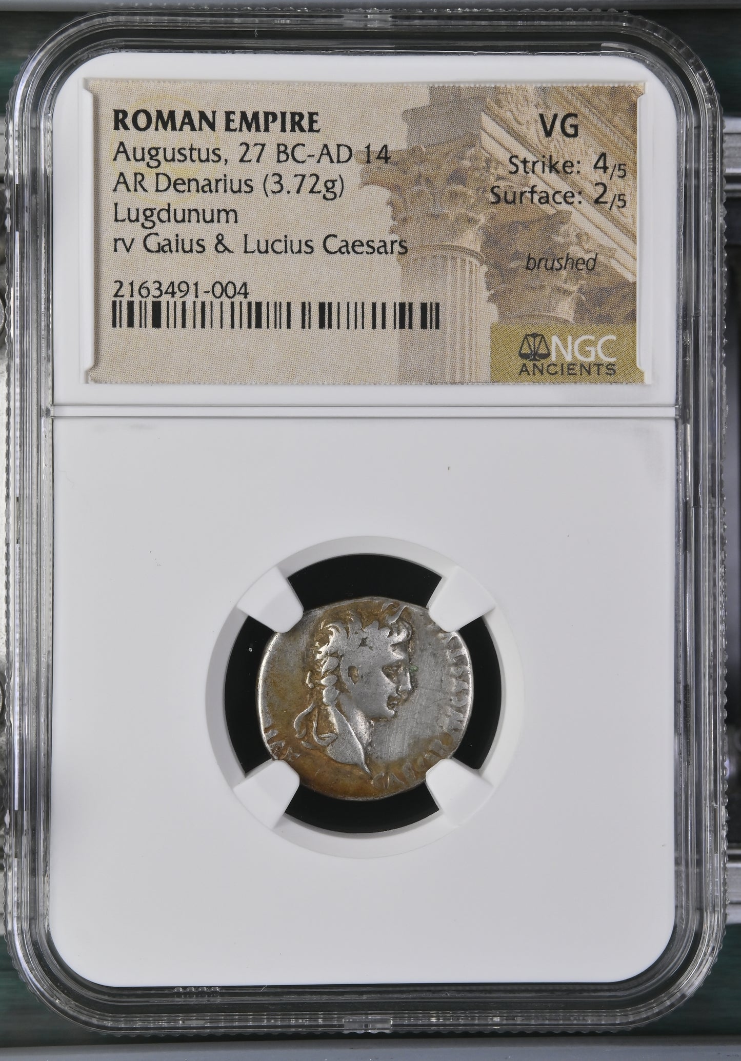 Roman Empire - Augustus - Silver Denarius - NGC VG - RIC:207