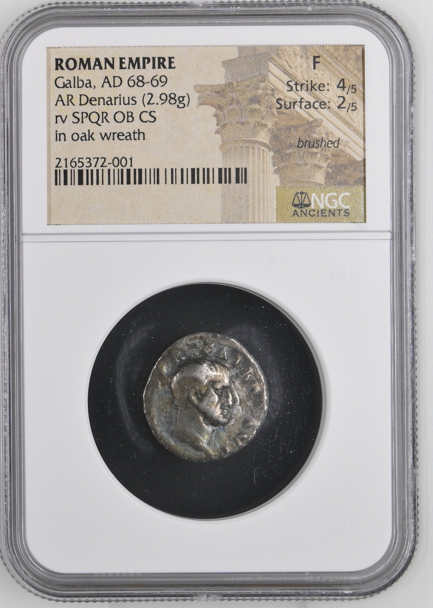 Roman Empire - Galba - Silver Denarius - NGC F - RIC:167