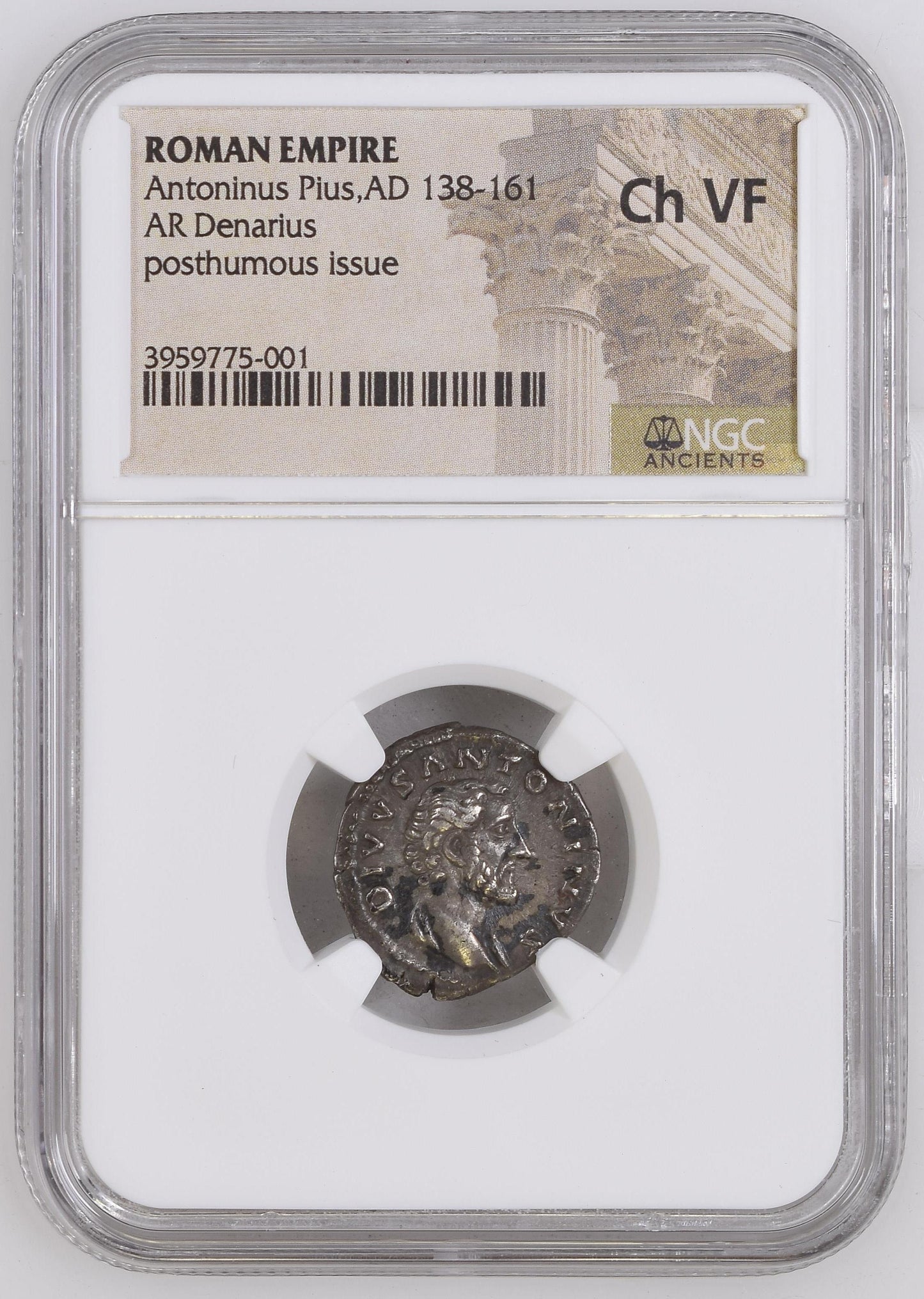 Roman Empire - Antoninus Pius - Silver Denarius - NGC Ch VF