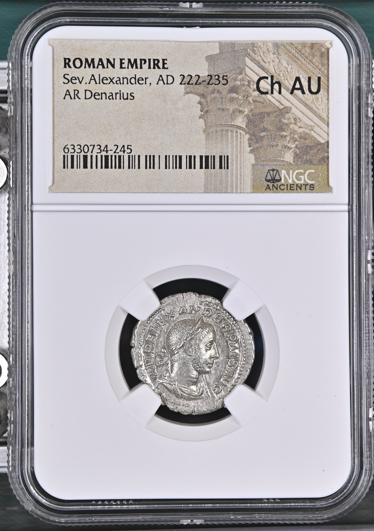 Roman Empire - Severus Alexander - Silver Denarius - NGC Ch AU