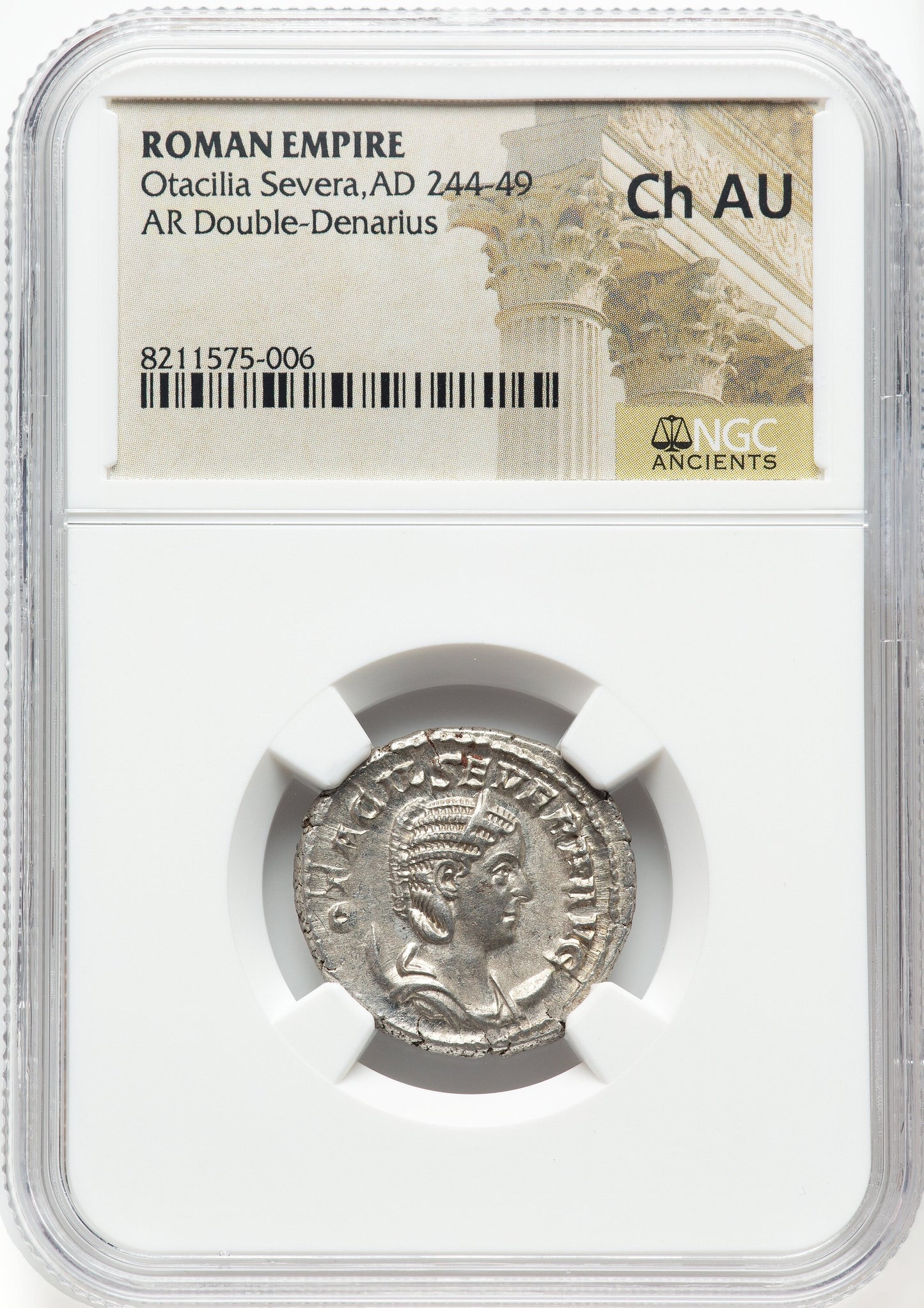 Roman Empire - Otacilia Severa - Silver Double-Denarius - NGC Ch AU