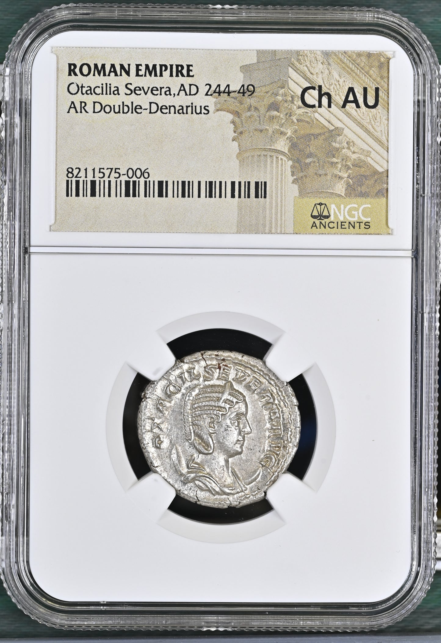 Roman Empire - Otacilia Severa - Silver Double-Denarius - NGC Ch AU