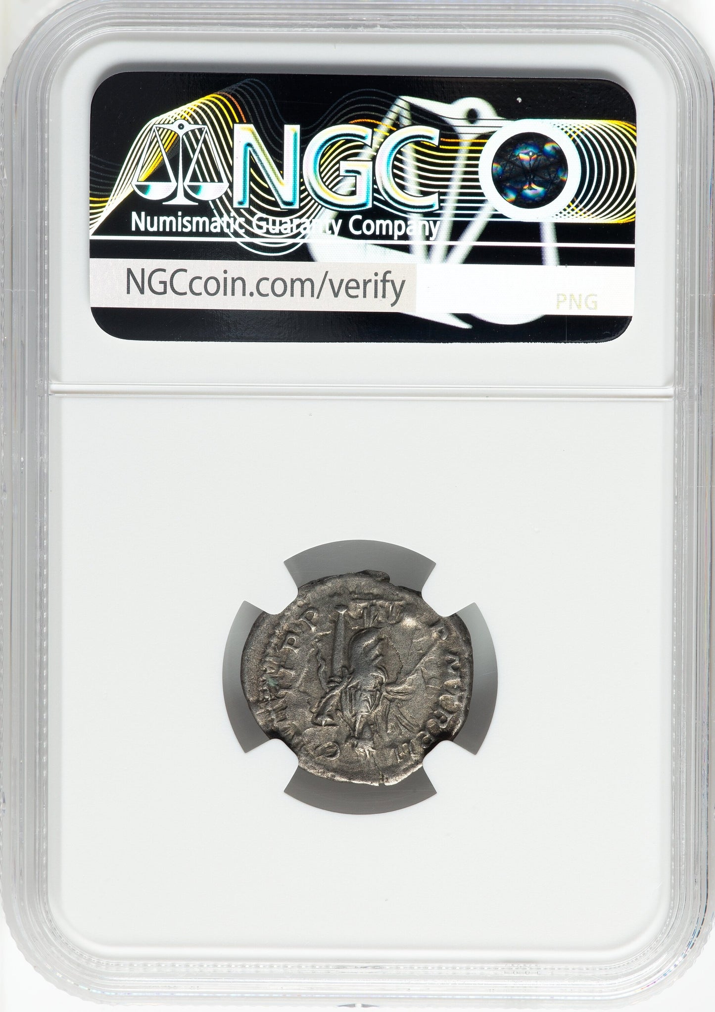 Roman Empire - Elagabalus - Silver Denarius - NGC Ch VF